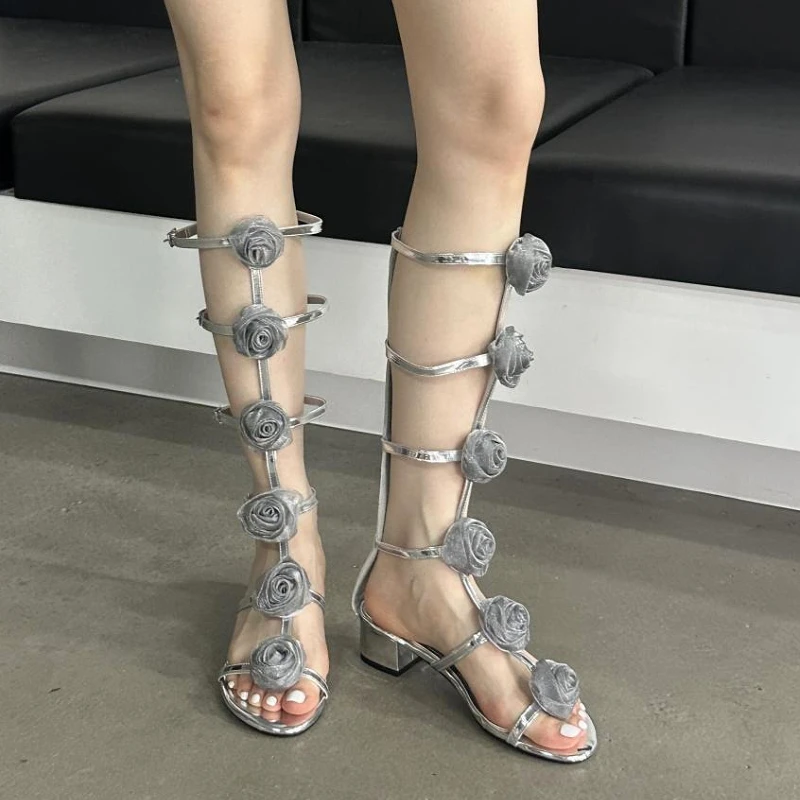 Street Fashion Brand - Flower Fashion Hollow Boots Sandals Women