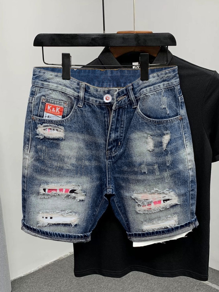 Street Fashion Brand - 2026 Summer Ripped Straight Men Denim