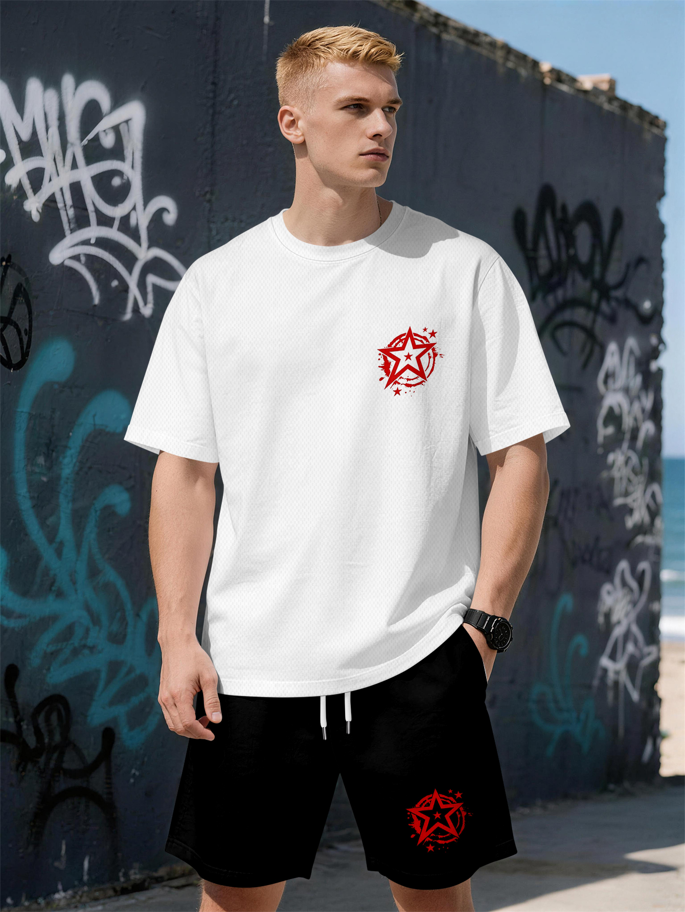 Street Fashion Brand - 2026 Summer New Men's Short-Sleeved Set