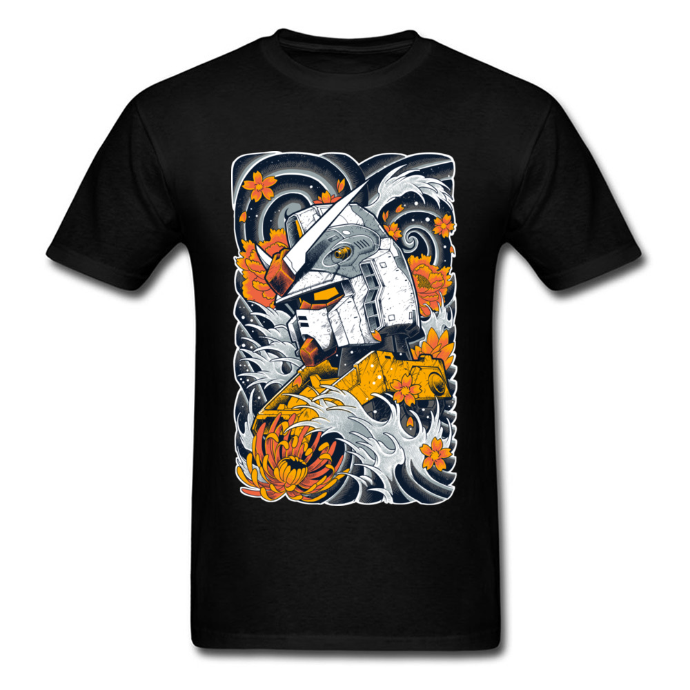 Street Fashion In Japan - Gundam Anime Printing Oversized Cotton T-shirt