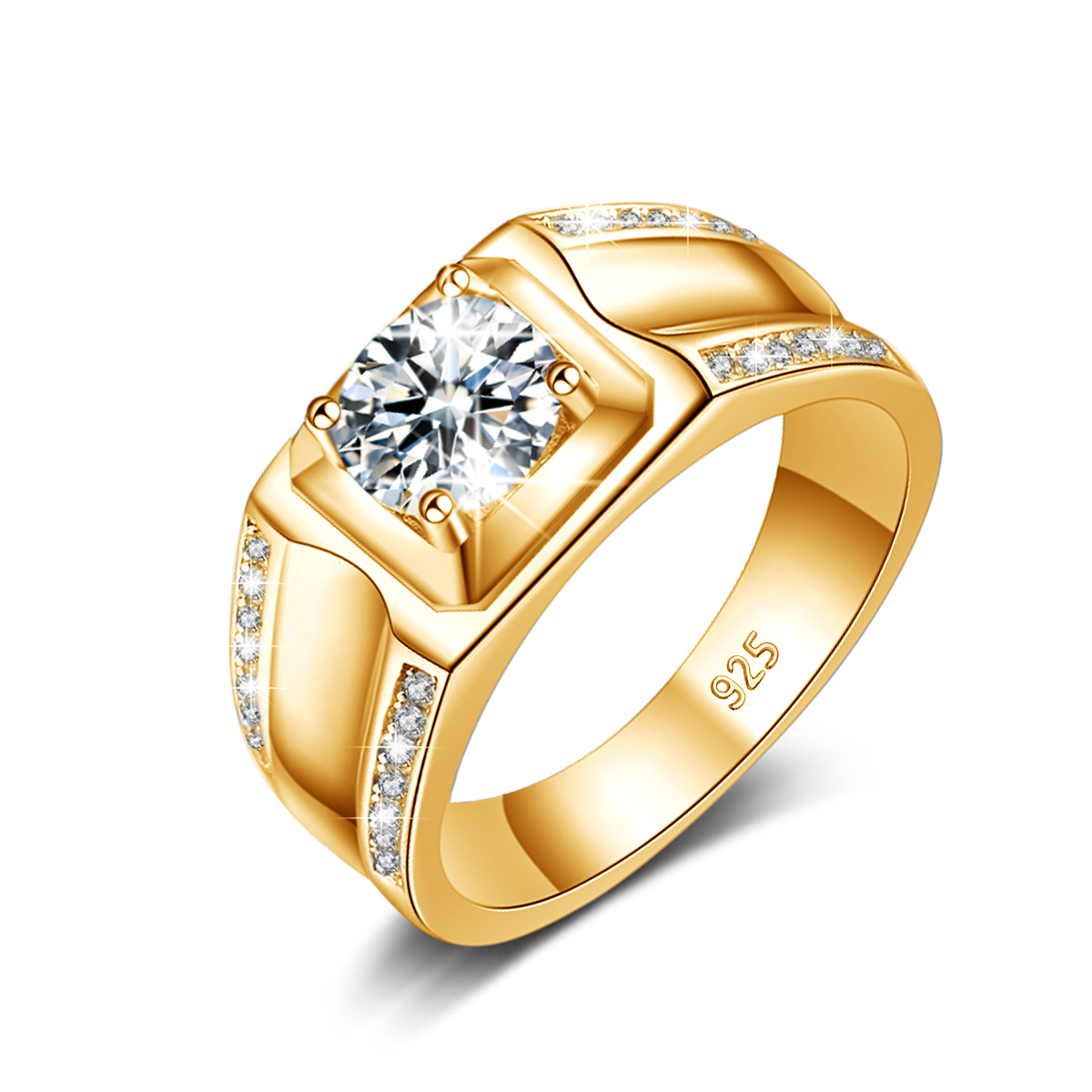 Street Fashion Rings - Trends 2025 Luxury Moissanite Ring Men