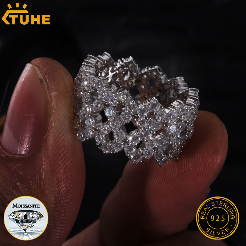 TUHE Iced Out Men Rings Moissa - مراجعة Street Fashion Rings وسعره