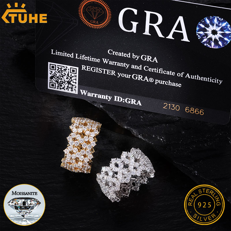 TUHE Iced Out Men Rings Moissa - مراجعة Street Fashion Rings وسعره