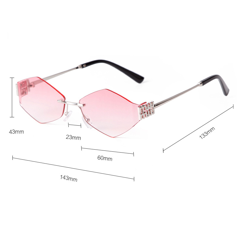 Trend Hexagon Rimless Sunglass - مراجعة Street Fashion China Models وسعره