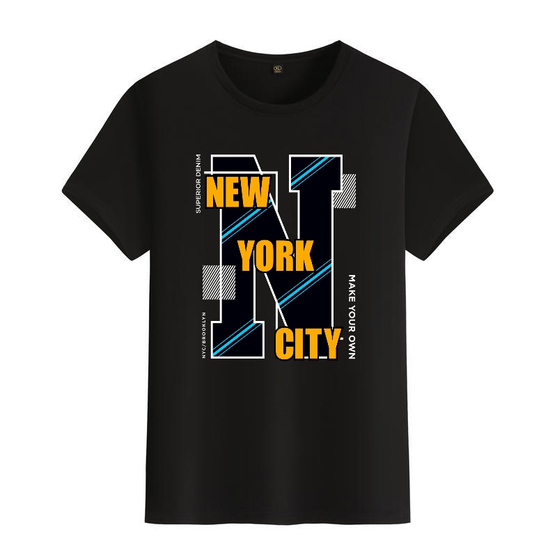 Men's Black Round-Neck Short-S - مراجعة Street Style New York Fashion وسعره