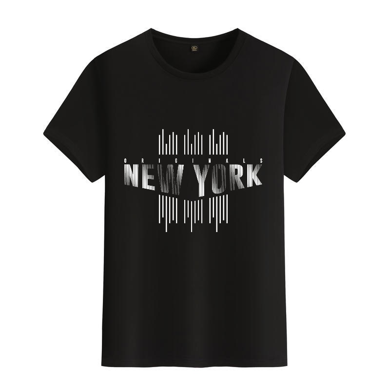 Men's Black Round-Neck Short-S - مراجعة Street Style New York Fashion وسعره