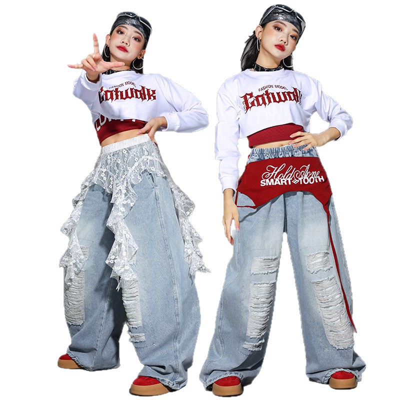 Hip Hop Jazz Street Dance Perf - مراجعة Street Fashion Outfit Girl وسعره