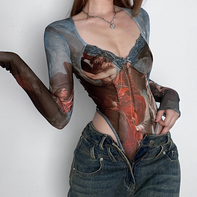 Fashion Sexy Mesh Lace Bodysui - مراجعة Street Fashion Greece وسعره