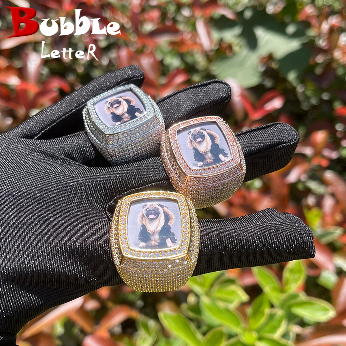 Bubble Letter Custom Photo Rin - مراجعة Street Fashion Rings وسعره