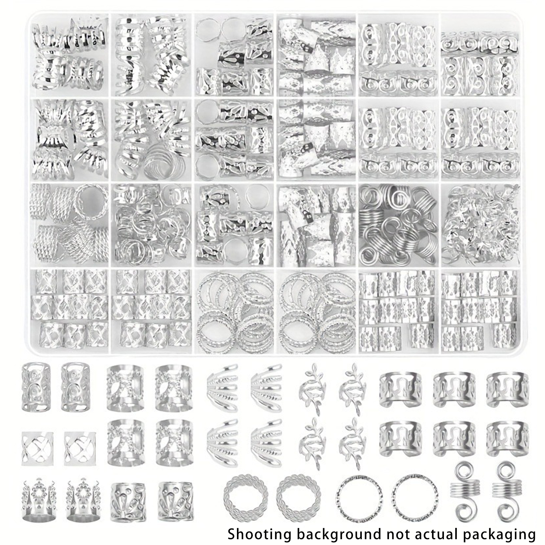 280pcs Silvery Metal Hair Brai - مراجعة Street Fashion Rings وسعره