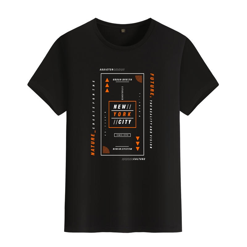 Men's Black Round-Neck Short-S - مراجعة Street Style New York Fashion وسعره