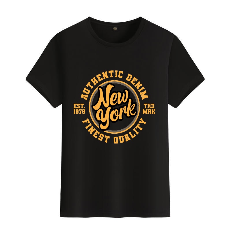 Men's Black Round-Neck Short-S - مراجعة Street Style New York Fashion وسعره