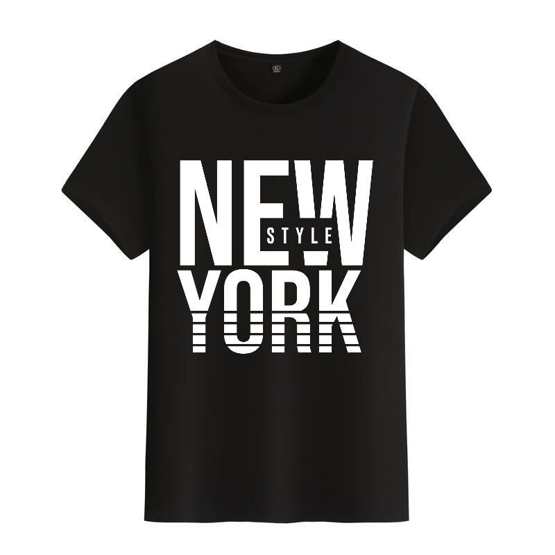 Men's Black Round-Neck Short-S - مراجعة Street Style New York Fashion وسعره
