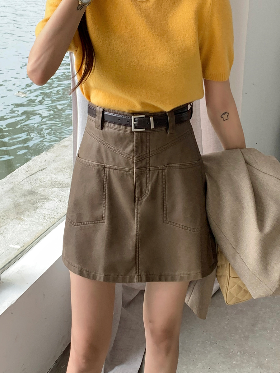 High Waist PU Leather  Skirt W - مراجعة Street Fashion Now وسعره