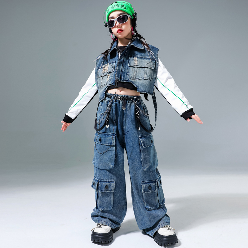 Girls Kids Jazz Hip Hop Dance  - مراجعة Street Fashion Outfit Girl وسعره