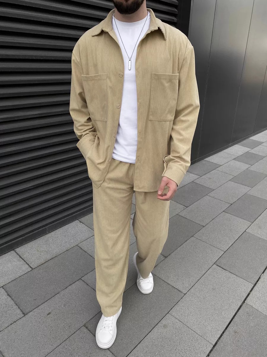 Men's corduroy two-piece outfi - مراجعة Street Fashion Male وسعره
