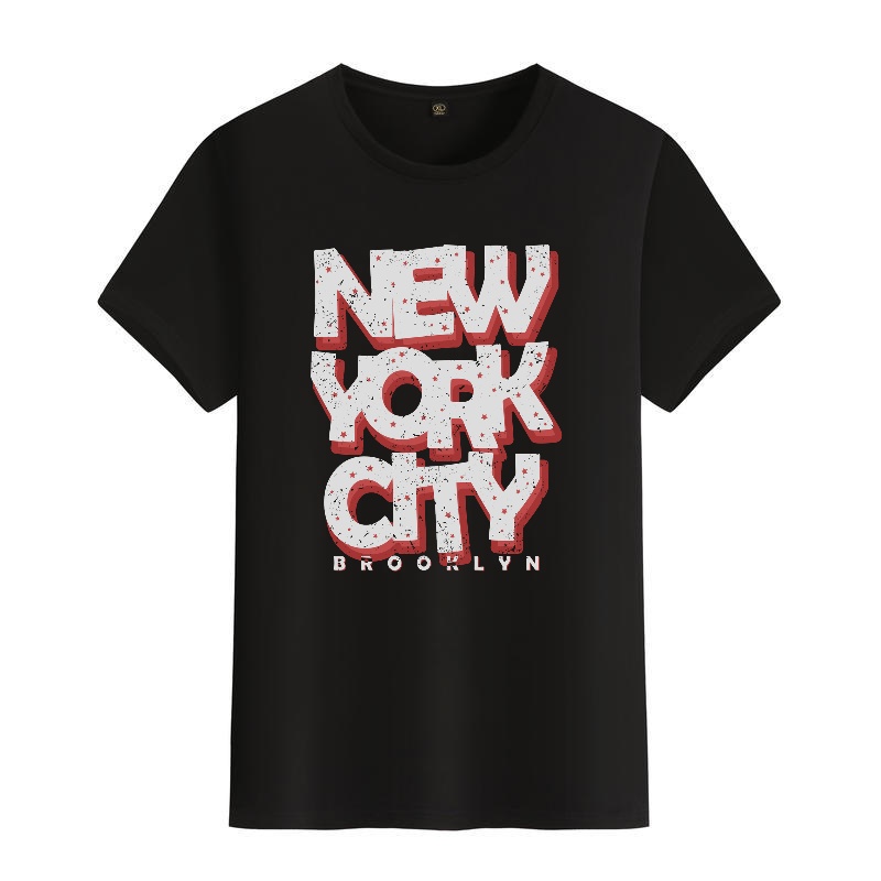 Men's Black Round-Neck Short-S - مراجعة Street Style New York Fashion وسعره