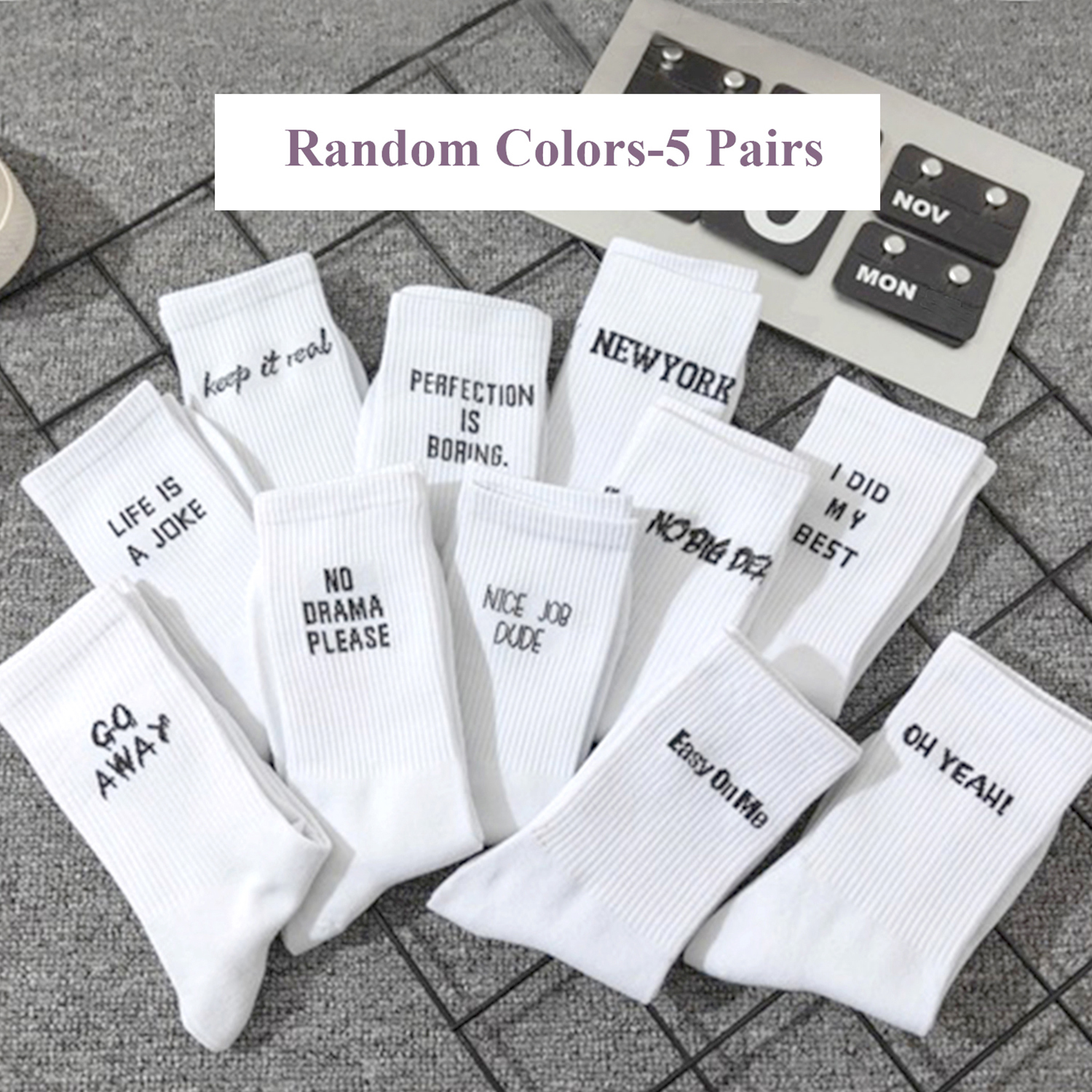 5 Pairs/Set New Women Letter J - مراجعة Street Fashion Youtube وسعره