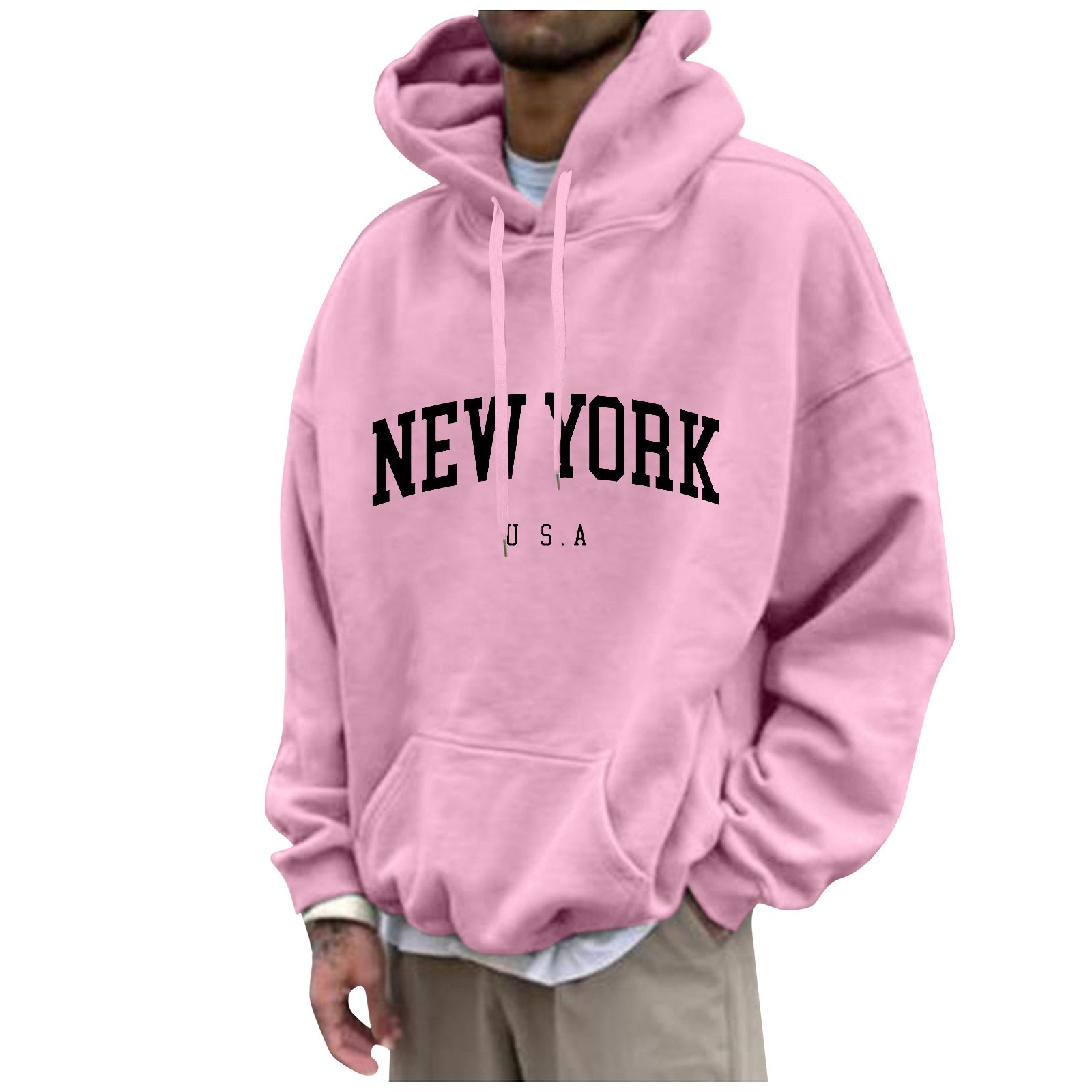 New York Print Mens Hoodies Fa - مراجعة High Street Fashion New York وسعره
