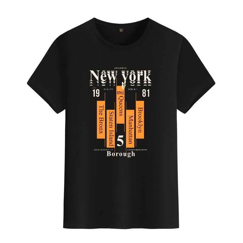 Men's Black Round-Neck Short-S - مراجعة Street Style New York Fashion وسعره