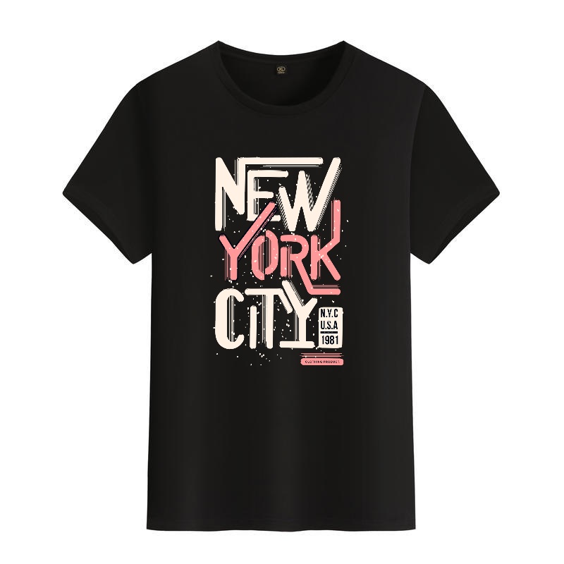 Men's Black Round-Neck Short-S - مراجعة Street Style New York Fashion وسعره