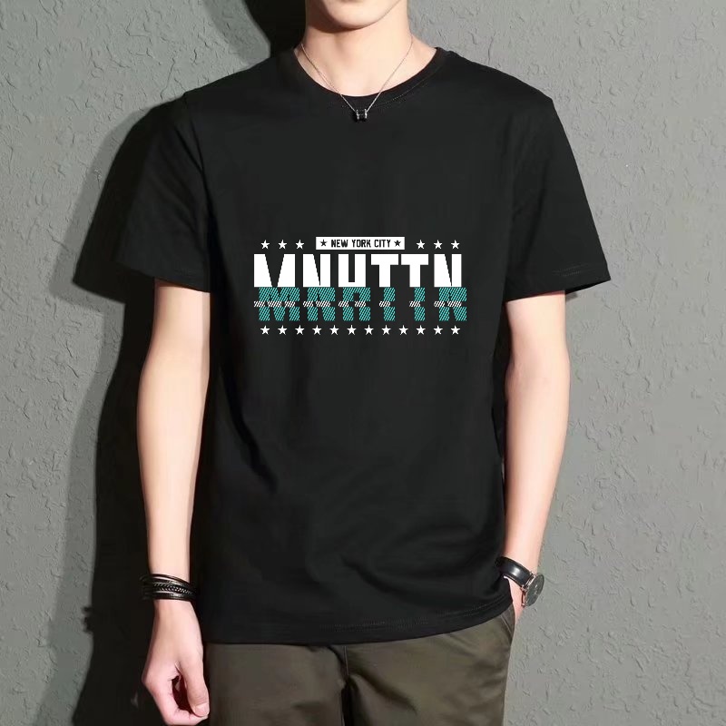 Men's Black Round-Neck Short-S - مراجعة Street Style New York Fashion وسعره