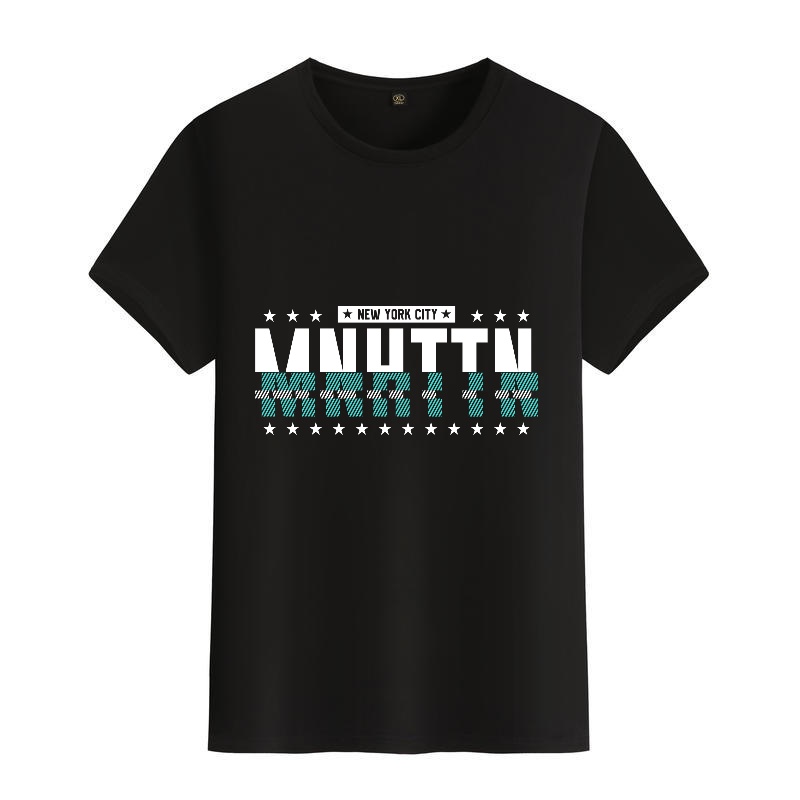Men's Black Round-Neck Short-S - مراجعة Street Style New York Fashion وسعره