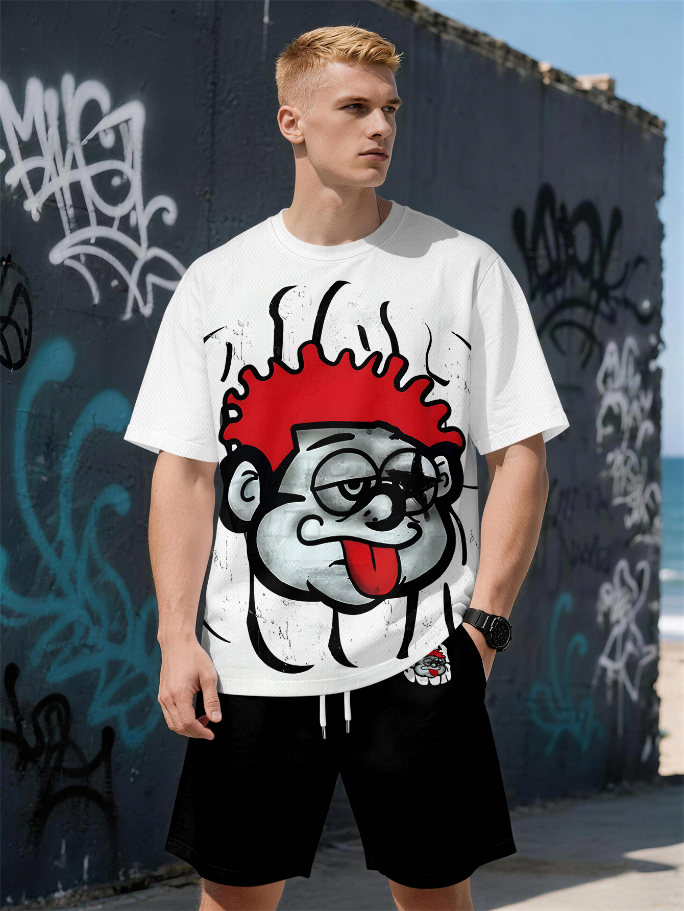 2026 Summer New Men's Short-Sl - مراجعة Street Fashion Brand وسعره