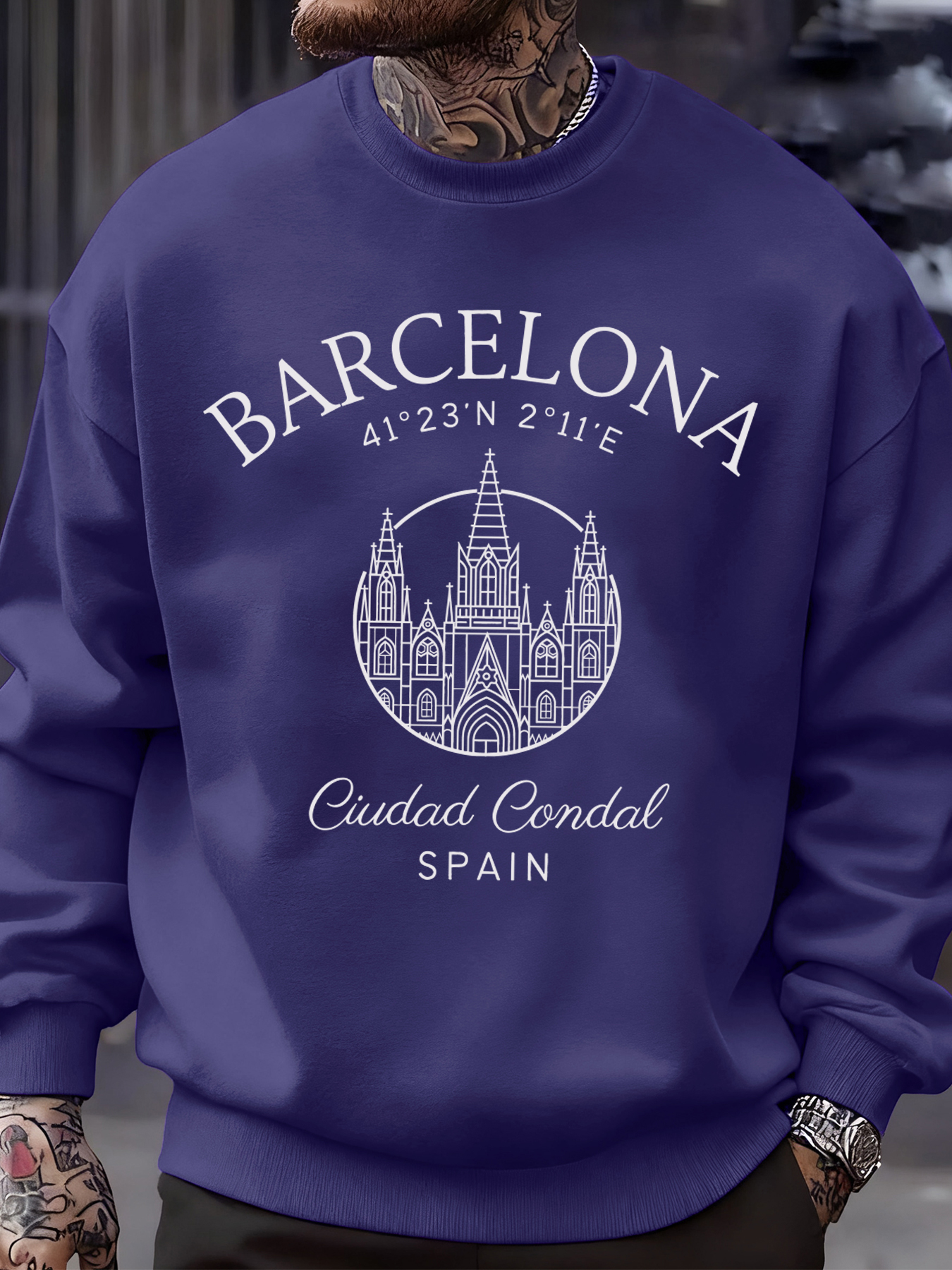 Barcelona Cprint Autumn Men Sw - مراجعة Street Fashion Barcelona وسعره