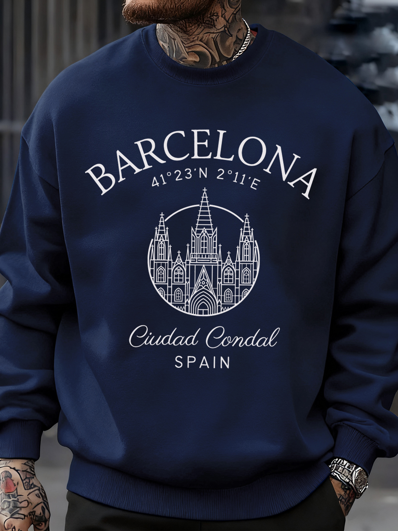 Barcelona Cprint Autumn Men Sw - مراجعة Street Fashion Barcelona وسعره