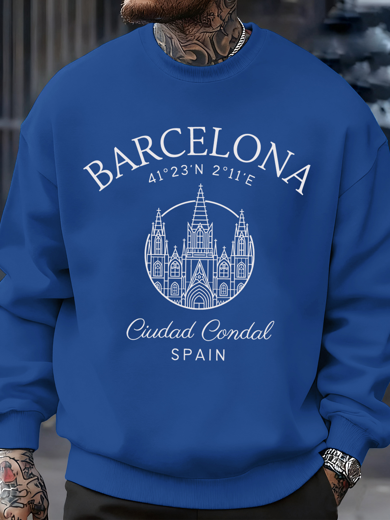 Barcelona Cprint Autumn Men Sw - مراجعة Street Fashion Barcelona وسعره