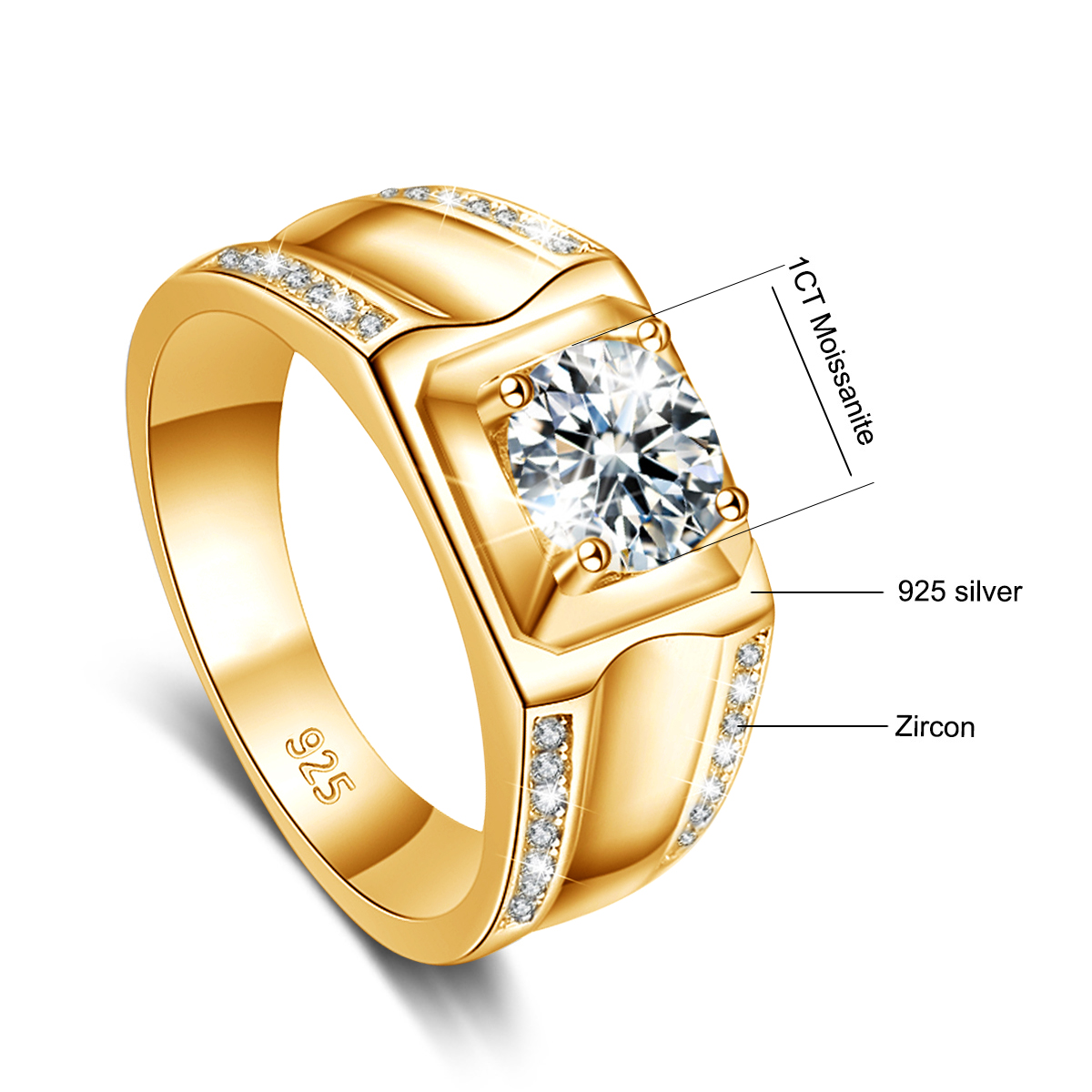 Trends 2025 Luxury Moissanite  - مراجعة Street Fashion Rings وسعره