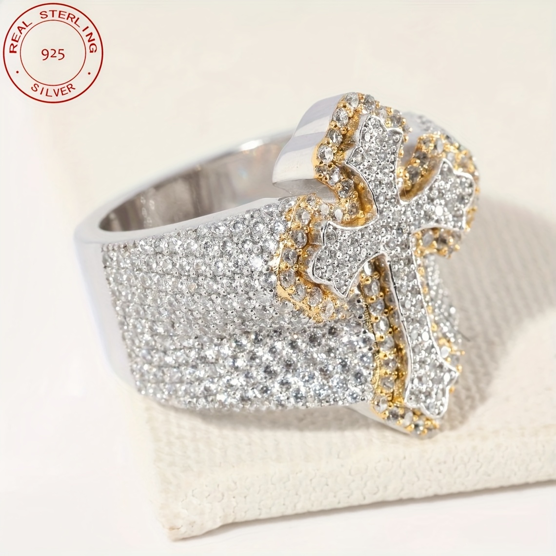 2025 New Arrival Iced Out Cros - مراجعة Street Fashion Rings وسعره