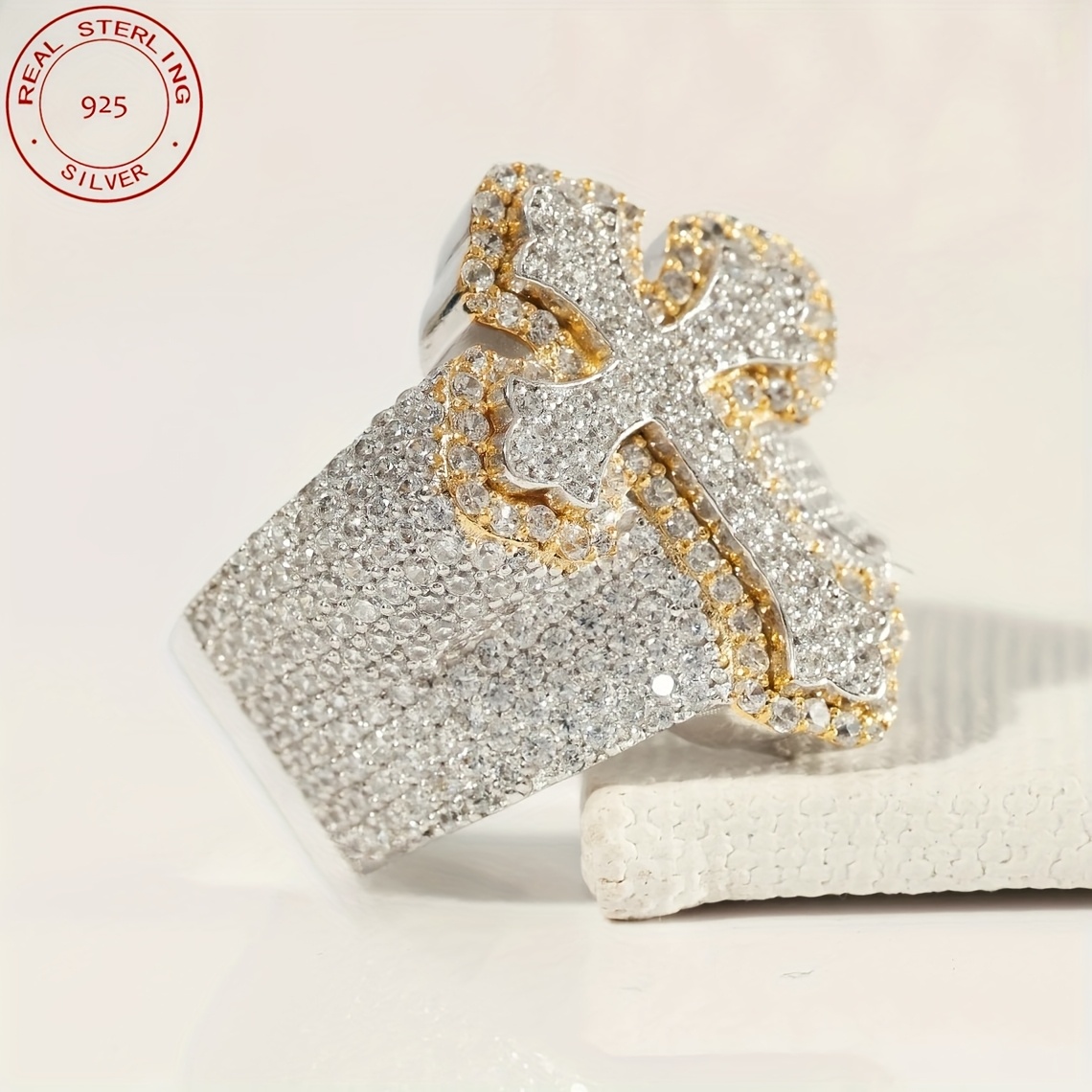 2025 New Arrival Iced Out Cros - مراجعة Street Fashion Rings وسعره